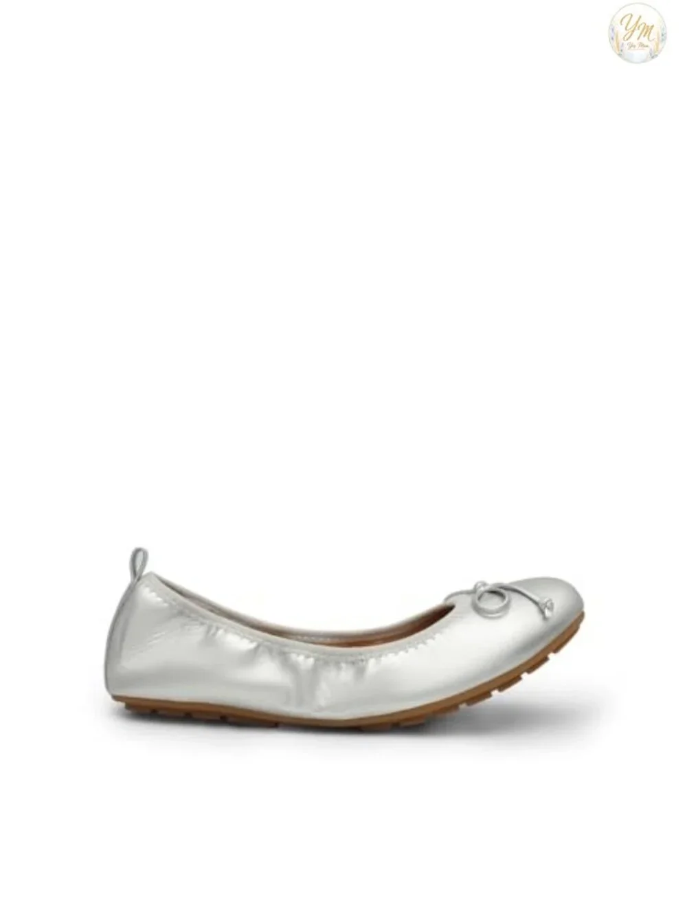 Foldable Ballet Flats with Bowknot, Synthetic Leather, Cushioned Insole,